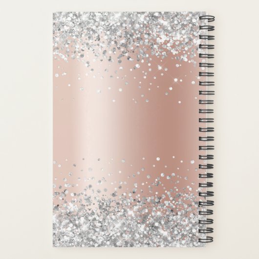 Glitter Bleek Roos Gold Foil Monogram Planner (Achterkant)