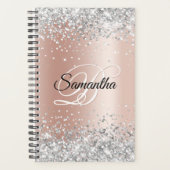 Glitter Bleek Roos Gold Foil Monogram Planner (Voorkant)