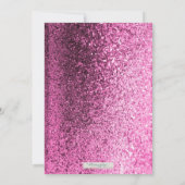 Glitter Bling Bridal Shower Invitation (fuchsia) Kaart (Achterkant)