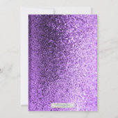 Glitter Bling Save the Date Aankondiging (paars) (Achterkant)