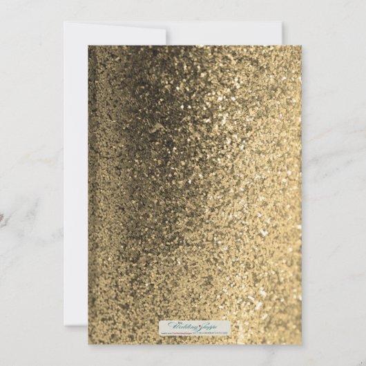 Glitter Bling Save the Date Announcement (goud) Kaart (Achterkant)