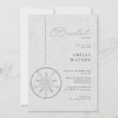 Glitter Bling Sneeuwvlok Wit Winter Vrijgezellenfe Kaart (Voorkant)