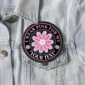 Glitter Bloem Borstkanker Bewustzijnsontwerp Ronde Button 4,0 Cm (In situ)