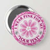 Glitter Bloem Borstkanker Bewustzijnsontwerp Ronde Button 4,0 Cm (Voorkant /achterkant)