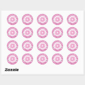 Glitter Bloem Borstkanker Bewustzijnsontwerp Ronde Sticker (Vel)