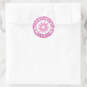 Glitter Bloem Borstkanker Bewustzijnsontwerp Ronde Sticker (Tas)