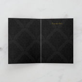 Glitter Bloem Goud & Zwart Bedankkaart (Binnen)
