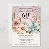 Glitter Bloem Verjaardagsfeestje Kaart (Voorkant)