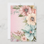 Glitter Bloem Verjaardagsfeestje Kaart (Achterkant)