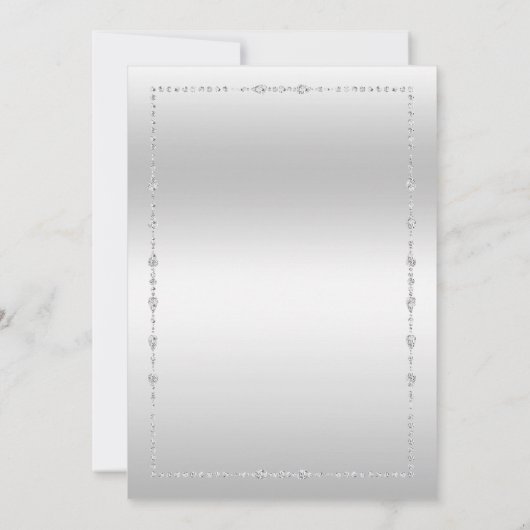 Glitter bloemen, diamant ingelijst kerstfeest in kaart (Achterkant)