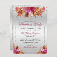 Glitter bloemen, diamant ingelijst kerstfeest in