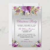 Glitter Bloemen, Diamant Ingelijste Kerstfeest Kaart (Voorkant)