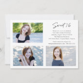 Glitter Bloemen Foto's Sweet 16 Verjaardagsfeest (Achterkant)