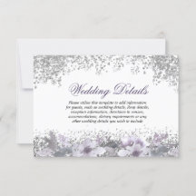 Glitter Bloemige Paarse Trouwreceptie Details