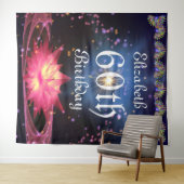 Glitter Bloemstuk Achtergrond | 60ste Verjaardagsf Wandkleed (In Situ (horizontaal))