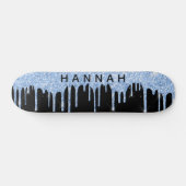 Glitter Blue Drivers - Gepersonaliseerd zwart Persoonlijk Skateboard (Horizontaal)