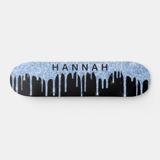 Glitter Blue Drivers - Gepersonaliseerd zwart Persoonlijk Skateboard (Horizontaal)