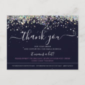 Glitter Blue Elegant voor holografisch gebruik Briefkaart (Voorkant)