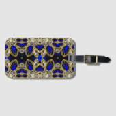 glitter Blue en gouddiamantneushoorn Bagagelabel (Voorkant (horizontaal))