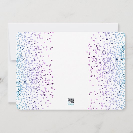 Glitter Blue en Paars Afstuderen Kaart (Achterkant)