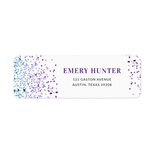 Glitter Blue en Paars Etiket (Voorkant)