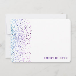 Glitter Blue en Paars Notitiekaartje