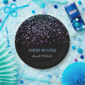 Glitter Blue en Paars Papieren Bordje (Feest)