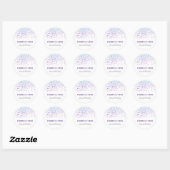 Glitter Blue en Paars Ronde Sticker (Vel)