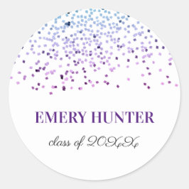 Glitter Blue en Paars Ronde Sticker