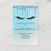 Glitter Blue Eyelash Extension Client Record Busin Visitekaartje (Voorkant)