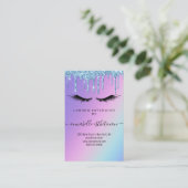 Glitter Blue Eyelash Extension Client Record Visitekaartje (Staand voorkant)