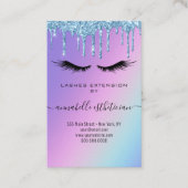 Glitter Blue Eyelash Extension Client Record Visitekaartje (Voorkant)