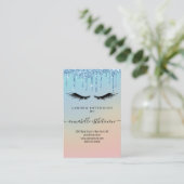 Glitter Blue Eyelash Extension Client Record Visitekaartje (Staand voorkant)