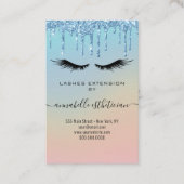 Glitter Blue Eyelash Extension Client Record Visitekaartje (Voorkant)