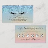 Glitter Blue Eyelash Extension Loyalty Visitekaartje (Voorkant / Achterkant)