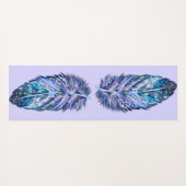 Glitter Blue Feather Yoga Mat (Achterkant (horizontaal))