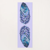 Glitter Blue Feather Yoga Mat (Achterkant)