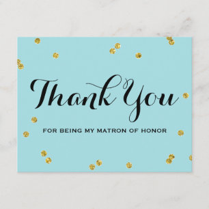 Glitter Blue   Matron Honor Hartelijk dank Bedankkaart