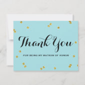 Glitter Blue | Matron Honor Hartelijk dank Bedankkaart (Voorkant)