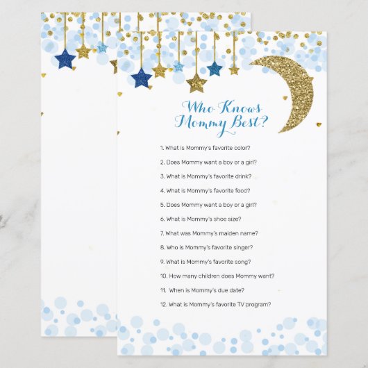 Glitter blue moon Waterverf die mama het beste ken (Voorkant / Achterkant)