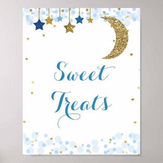 Glitter blue moon waterverf Sweet Tresign Poster (Voorkant)