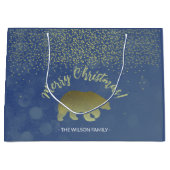 Glitter Blue Night Sky en Golden Beer Groot Cadeauzakje (Voorkant)