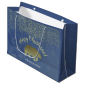 Glitter Blue Night Sky en Golden Beer Groot Cadeauzakje (Voorkant Gekanteld)