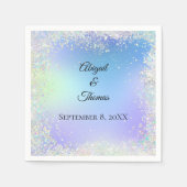 Glitter Blue Paars Wedding Anniversar personaliser Servet (Voorkant)