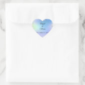 Glitter Blue Paars Wedding Bridal personaliseren Hart Sticker (Tas)