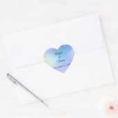 Glitter Blue Paars Wedding Bridal personaliseren Hart Sticker (Envelop)