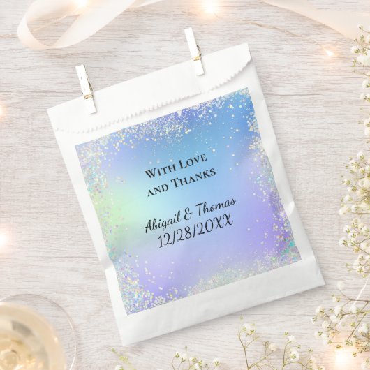 Glitter Blue Paars Wedding Favors personaliseren Bedankzakje (Geknipt)