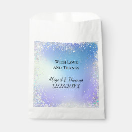 Glitter Blue Paars Wedding Favors personaliseren Bedankzakje