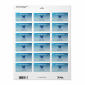 Glitter Blue Return-adres Etiket (Full Sheet)