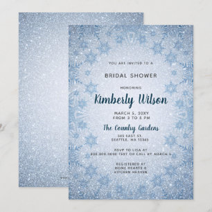 Glitter Blue Snowflakes Vrijgezellenfeest Kaart